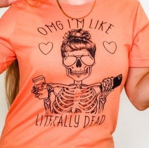 📍SOLD📍Canvas 'Literally Dead' Tee 💀 🕶️